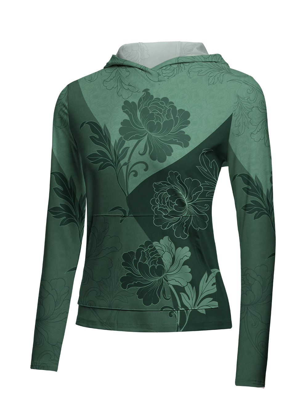 Orionride Misty Peony Women's Long Sleeve Cycling Hoodie Shirt