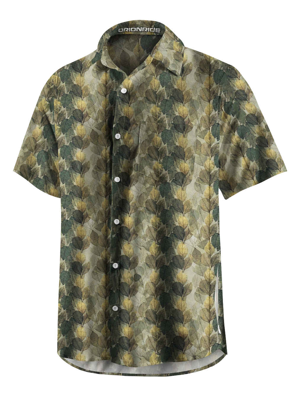 Orionride Double Shadows Of Leaves Zipper Pockets Ultra Lightweight Short Sleeves Gravel Shirt