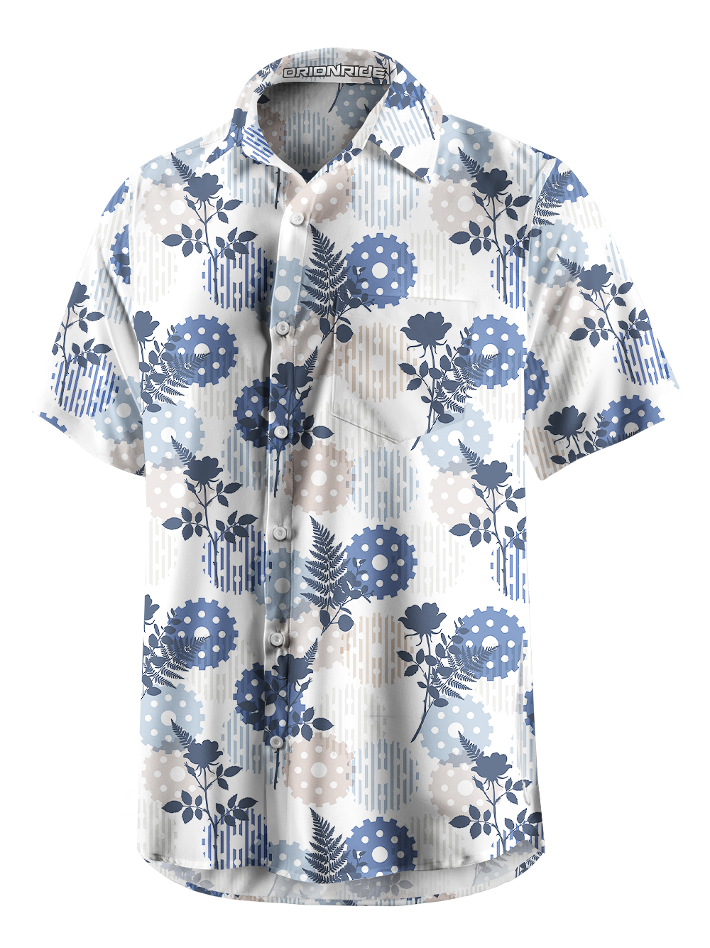 Orionride Rose Branches Zipper Pockets Ultra Lightweight Short Sleeves Gravel Shirt