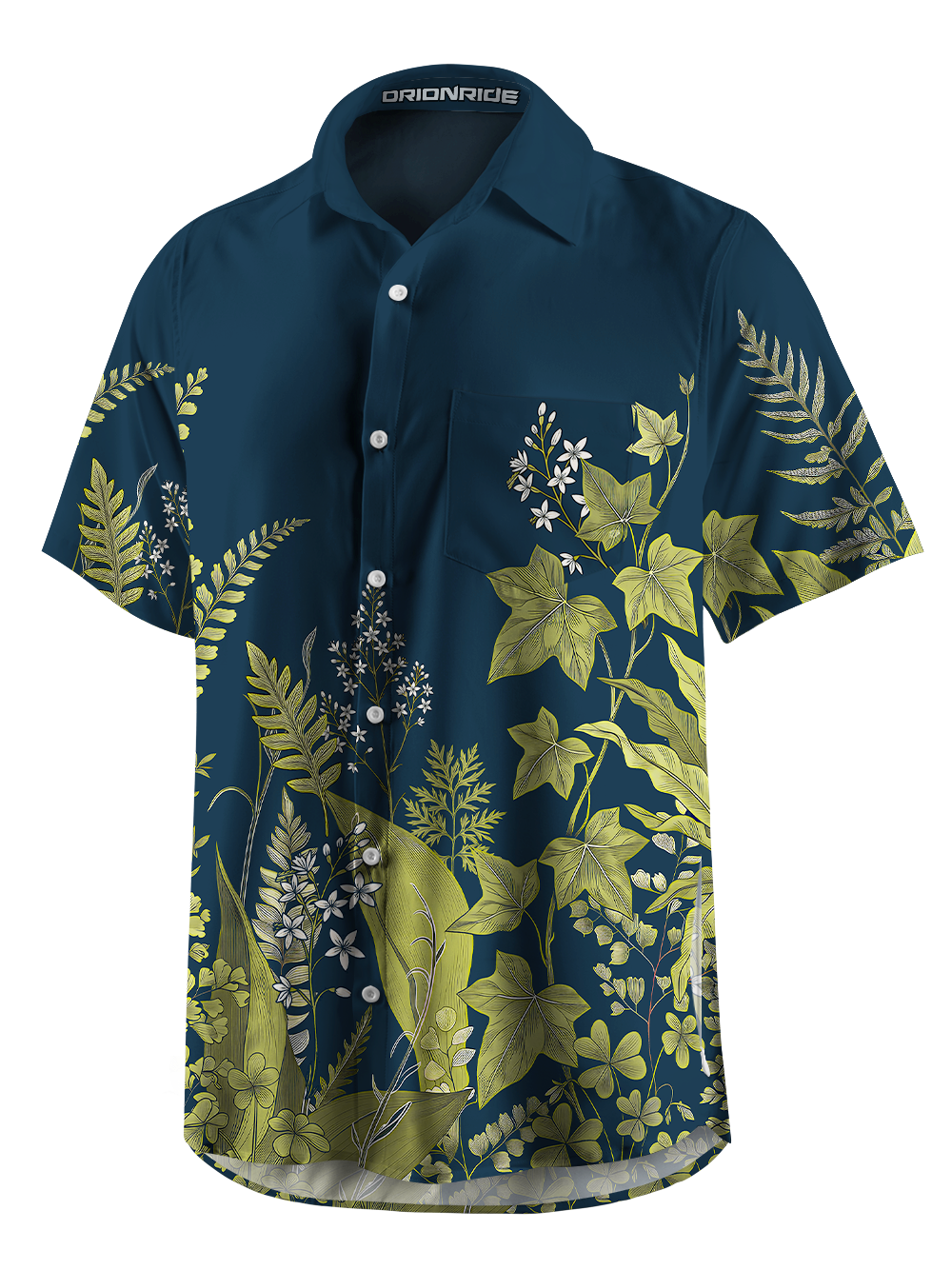 Orionride Silent Leaf Zipper Pockets Ultra Lightweight Short Sleeves Gravel Shirt