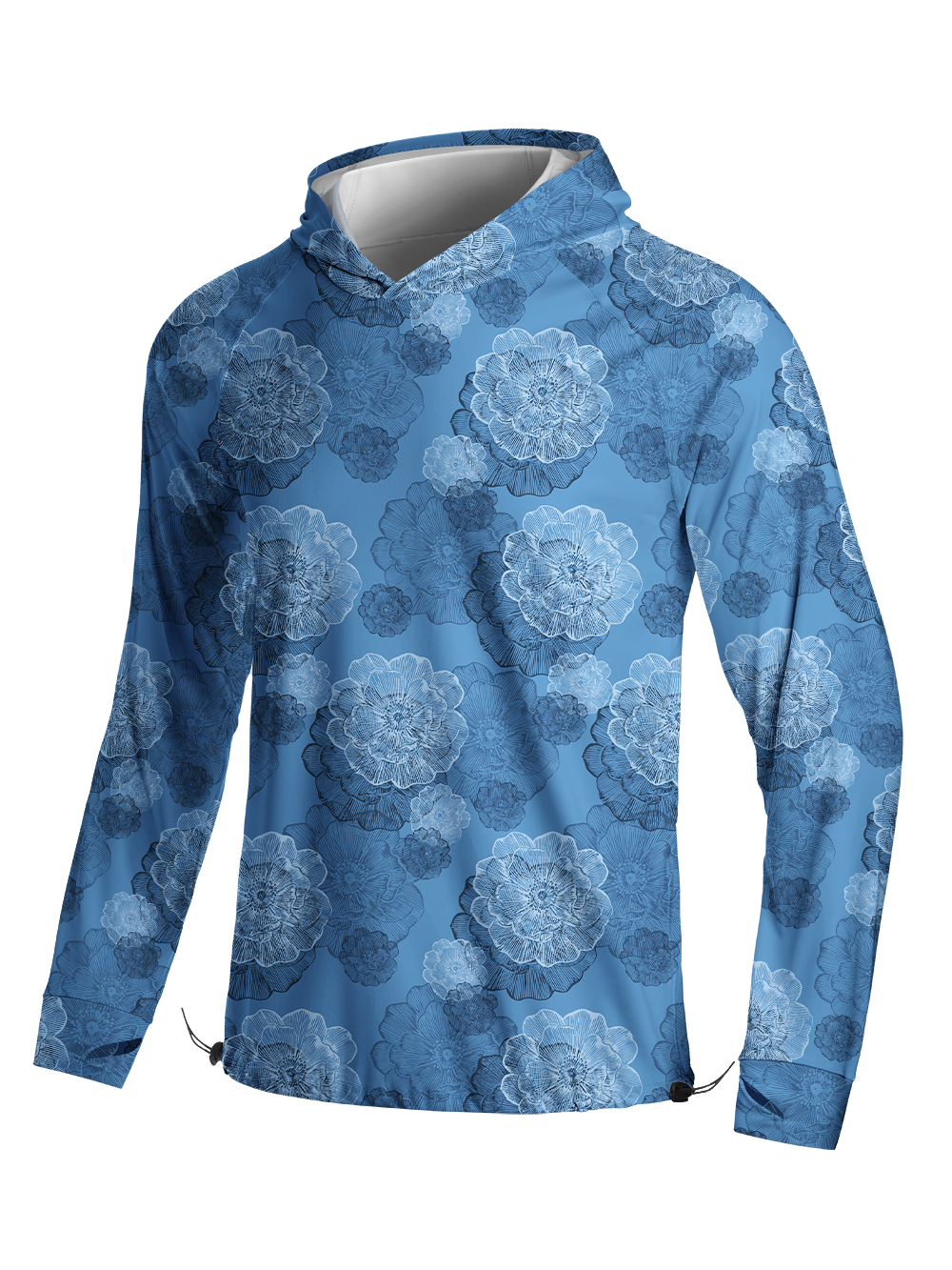 Orionride Monochrome Petal Long Sleeve Cycling Hoodie Shirt