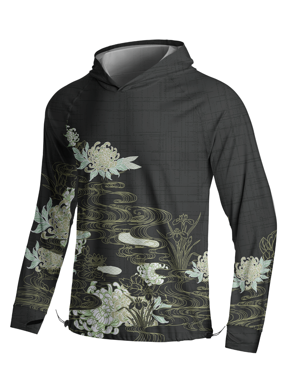 Orionride Golden Chrysanthemum Long Sleeve Cycling Hoodie Shirt