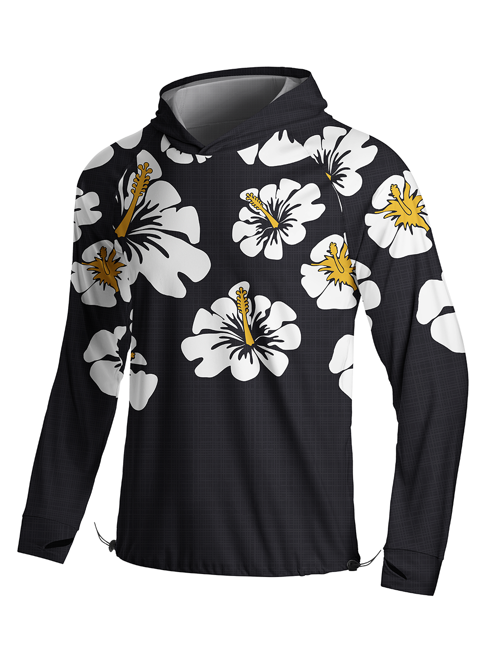 Orionride Hibiscus Flowers Bloom Long Sleeve Cycling Hoodie Shirt