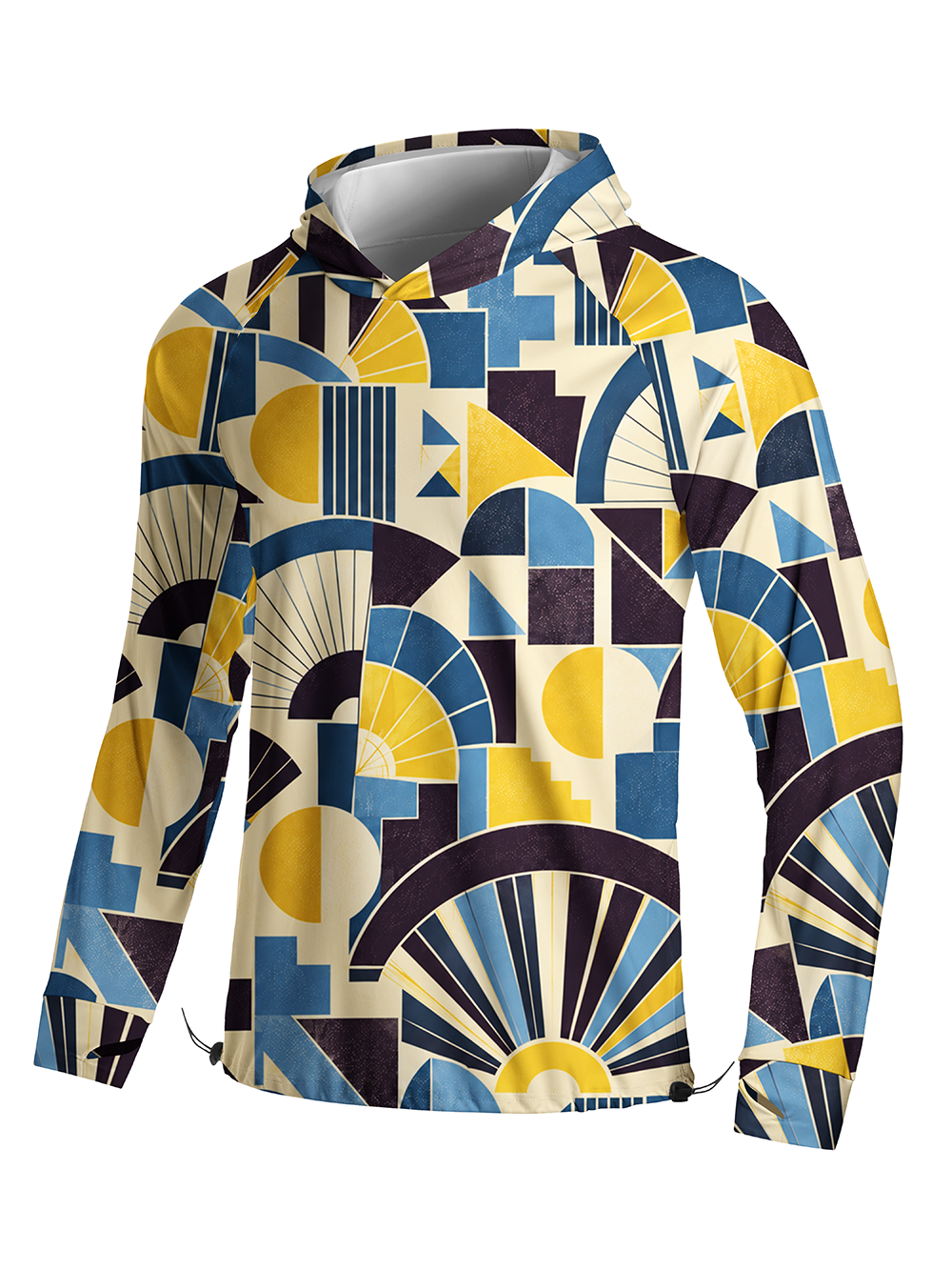 Orionride Geometric Fans Long Sleeve Cycling Hoodie Shirt
