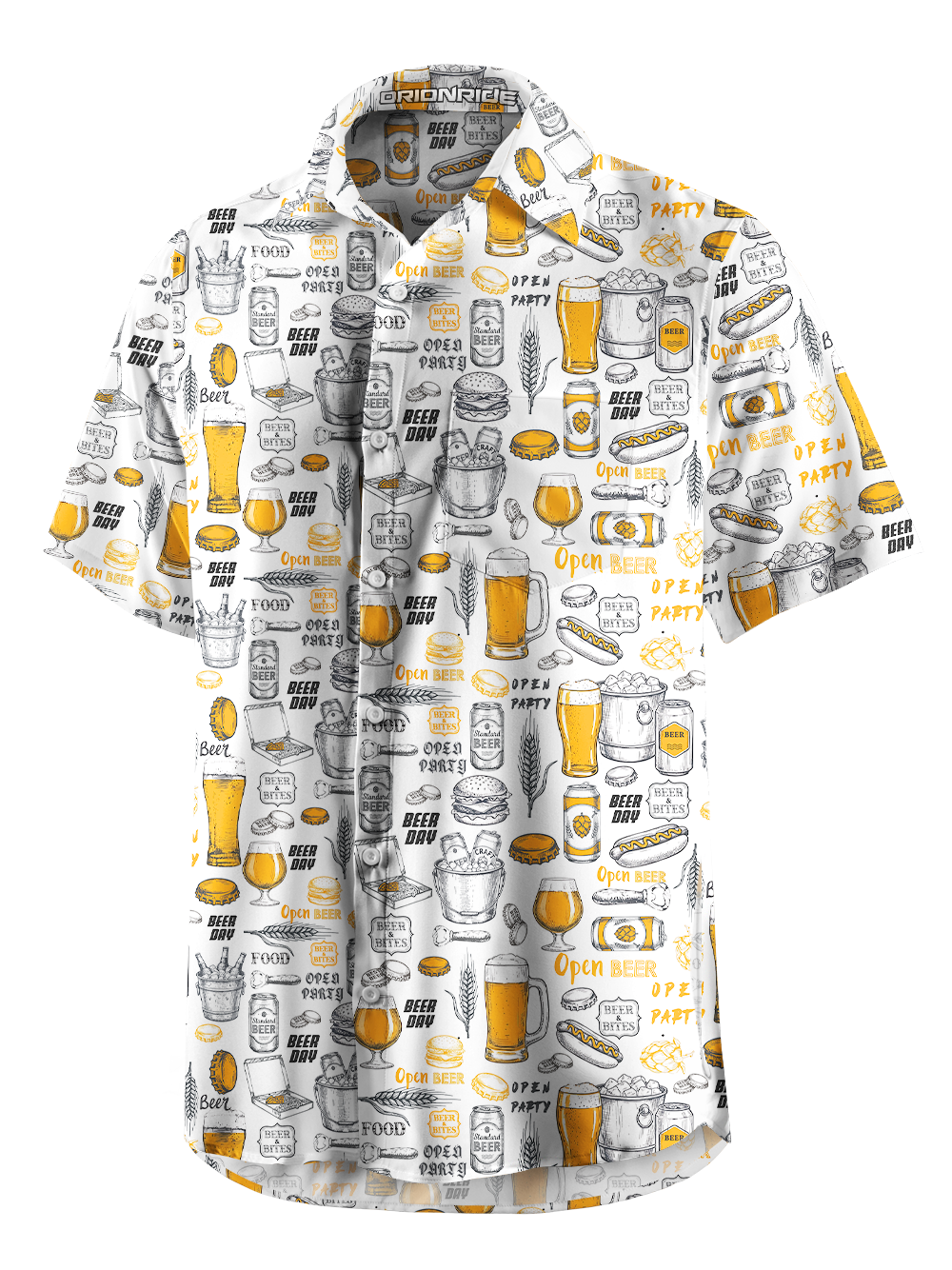 Orionride Beer Day Zipper Pockets Ultra Lightweight Short Sleeves Gravel Shirt