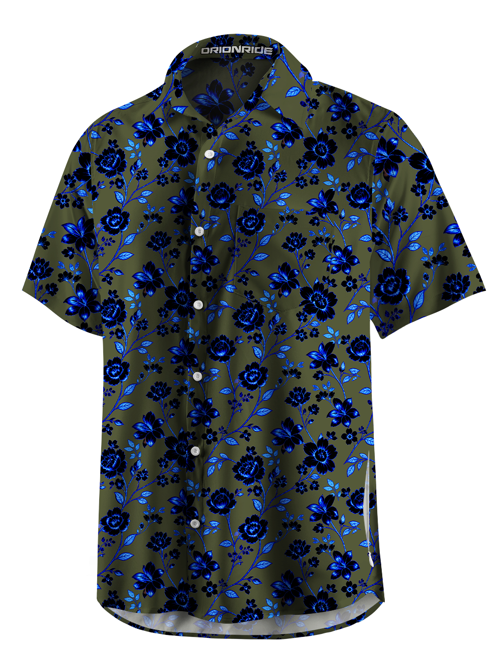 Orionride Fluorescent Flowers Zipper Pockets Ultra Lightweight Short Sleeves Gravel Shirt