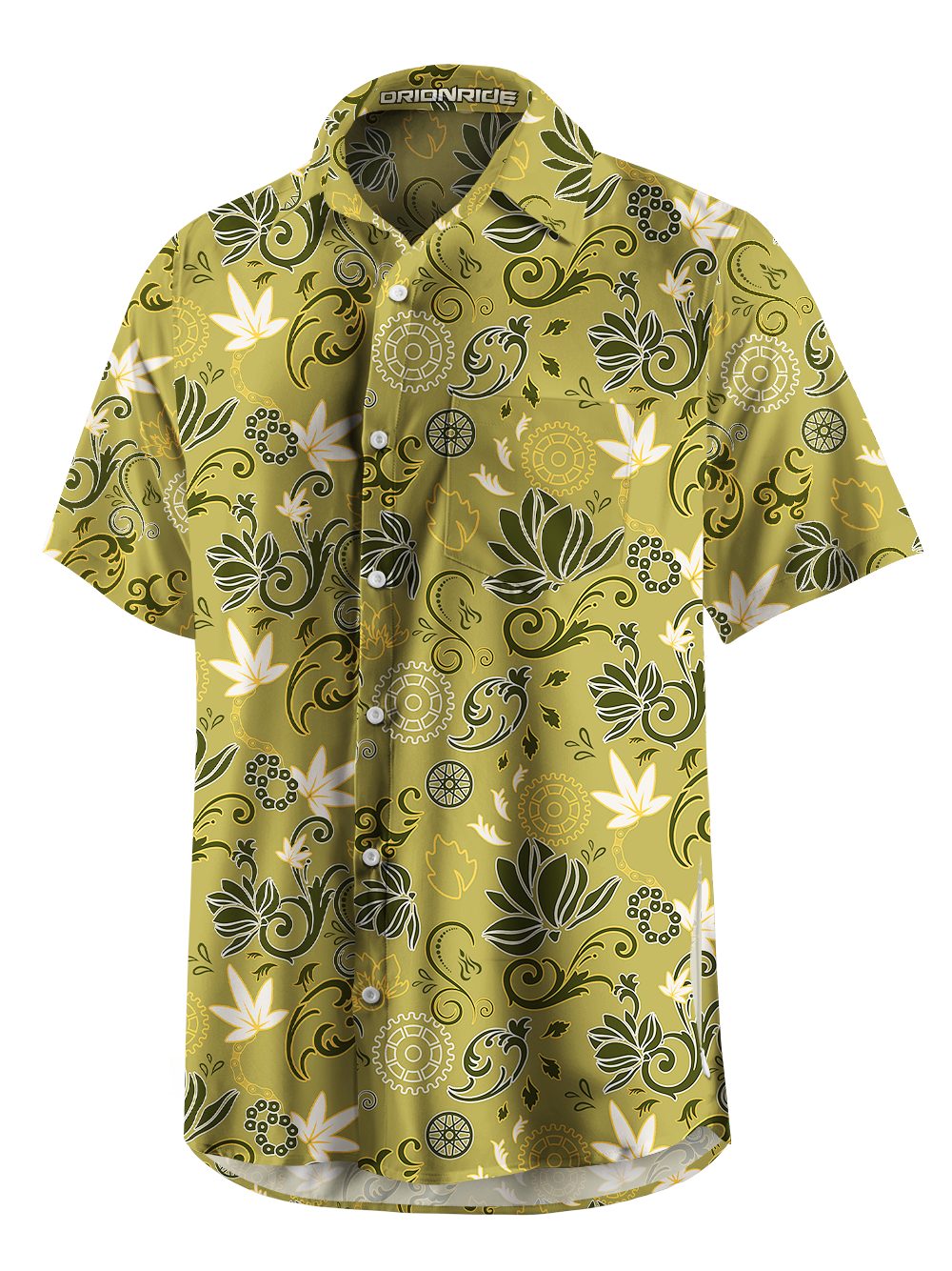 Orionride Leaves Fall Zipper Pockets Ultra Lightweight Short Sleeves Gravel Shirt