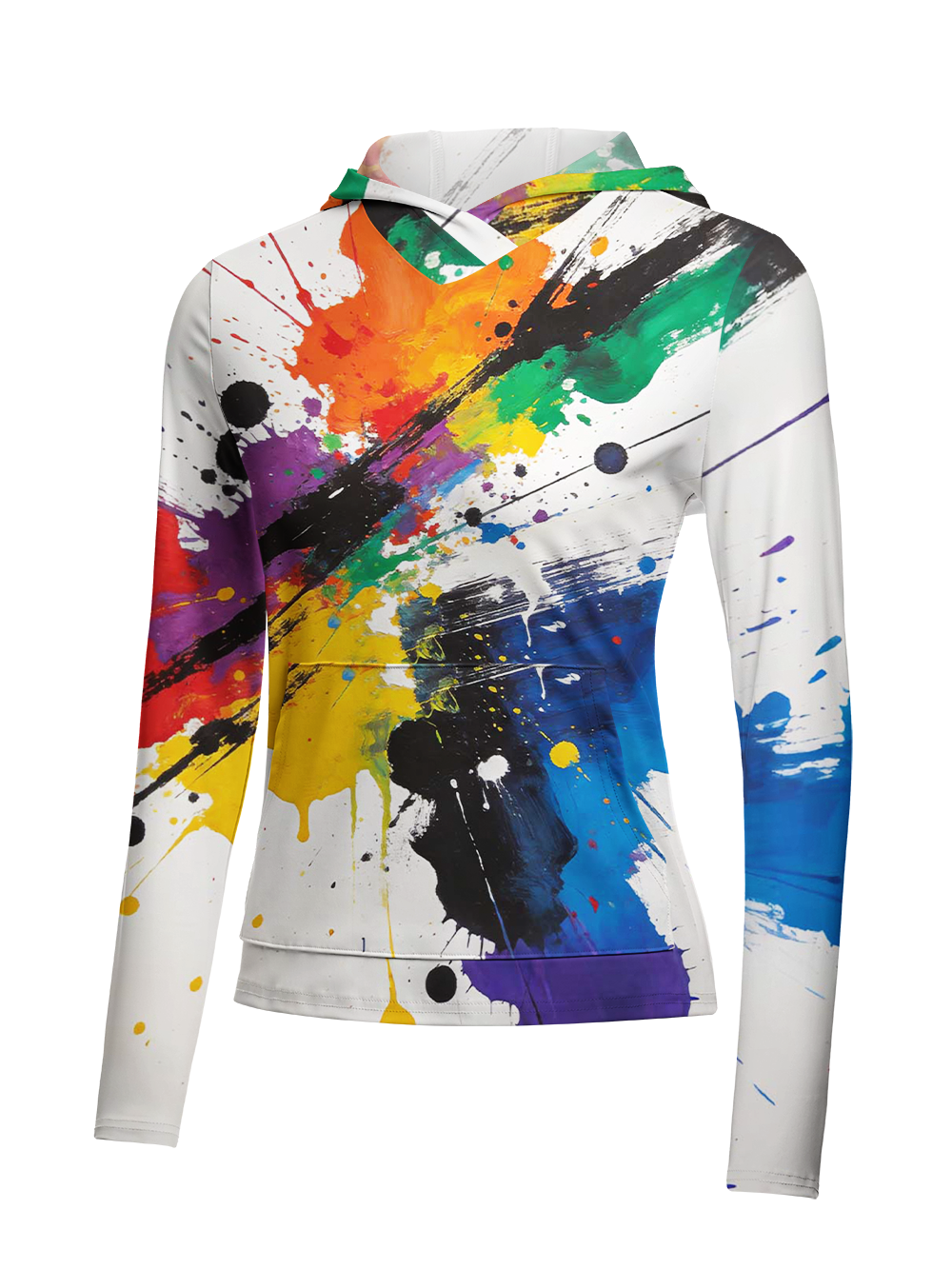 Orionride Color Splatter Ink Women's Long Sleeve Cycling Hoodie Shirt