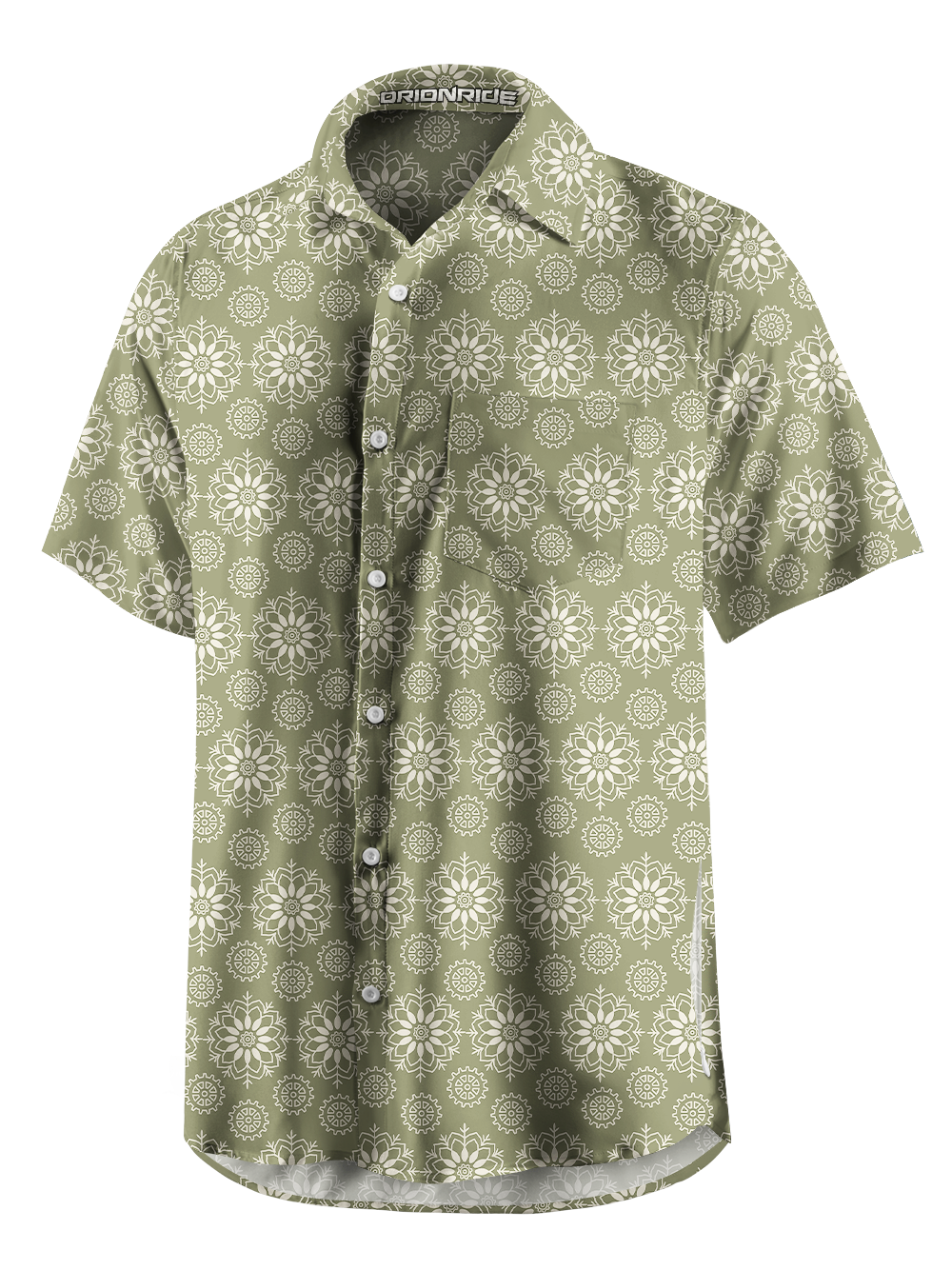 Orionride Lotus And Gear Zipper Pockets Ultra Lightweight Short Sleeves Gravel Shirt