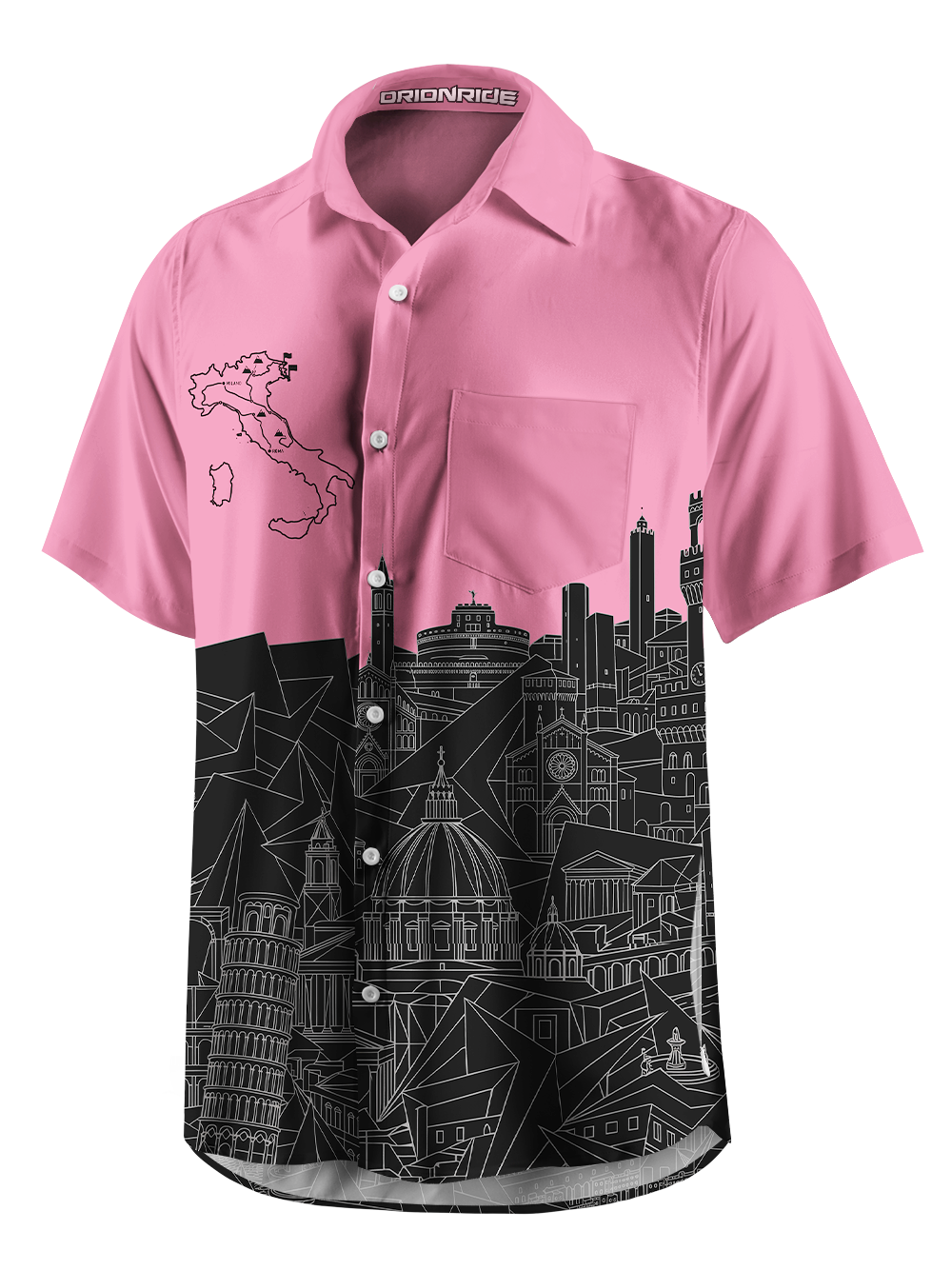 Orionride Italian Night Zipper Pockets Ultra Lightweight Short Sleeves Gravel Shirt
