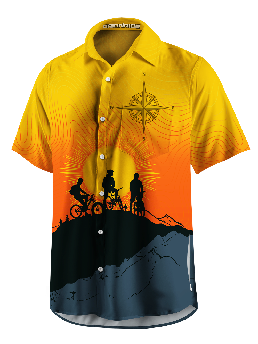 Orionride Sunrise Adventure Zipper Pockets Ultra Lightweight Short Sleeves Gravel Shirt