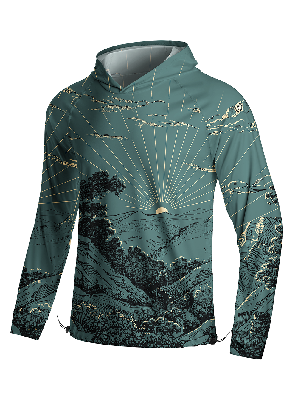 Orionride The Rising Sun Long Sleeve Cycling Hoodie Shirt