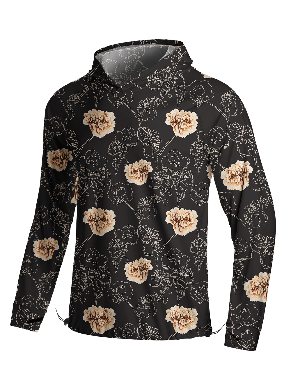 Orionride Pure Flowers Long Sleeve Cycling Hoodie Shirt