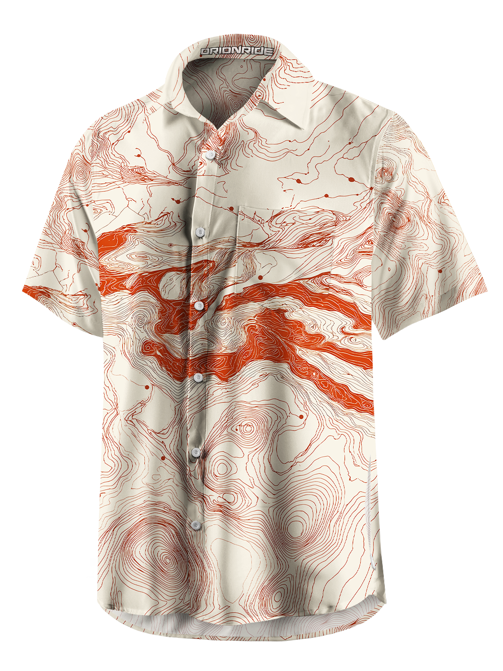 Orionride Enthusiasm Contour Lines Zipper Pockets Ultra Lightweight Short Sleeves Gravel Shirt