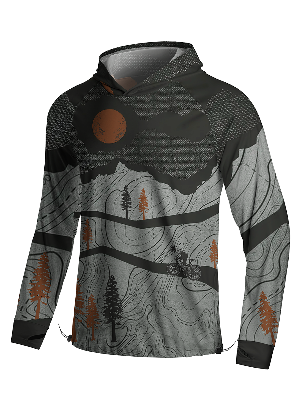 Orionride Under The Blazing Sun Long Sleeve Cycling Hoodie Shirt