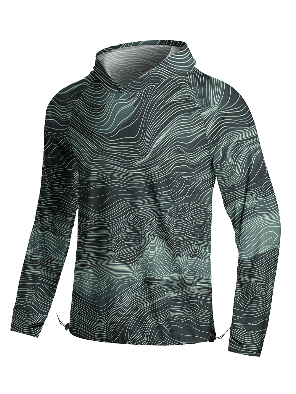 Orionride Winding Lines  Long Sleeve Cycling Hoodie Shirt