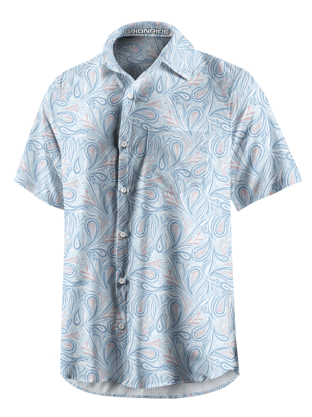 Orionride Cashew Flowers Bloom Zipper Pockets Ultra Lightweight Short Sleeves Gravel Shirt