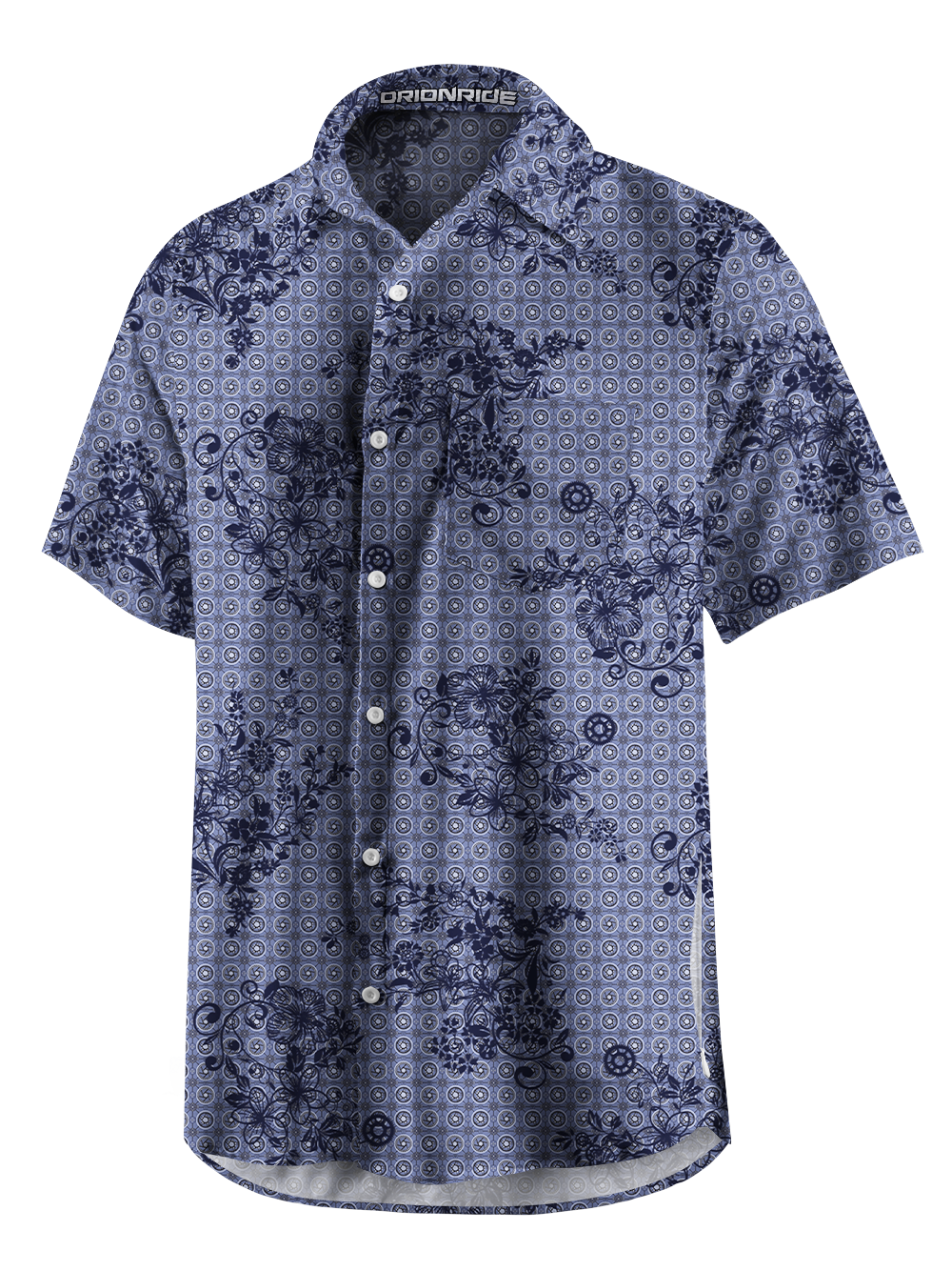 Orionride Hibiscus Secret Zipper Pockets Ultra Lightweight Short Sleeves Gravel Shirt