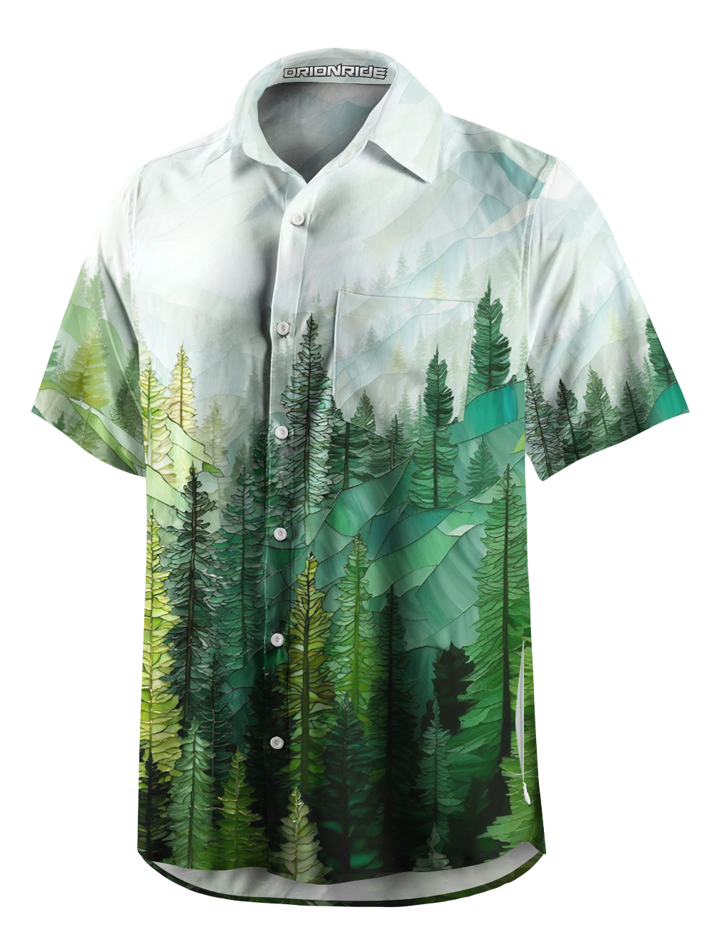 Orionride Dense Coniferous Forest Zipper Pockets Ultra Lightweight Short Sleeves Gravel Shirt