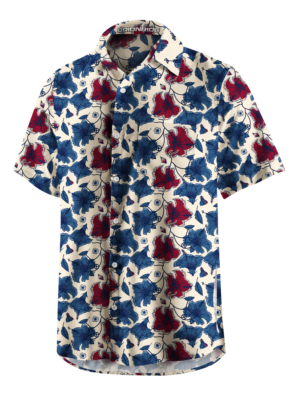 Orionride Otherworldly Flowers Zipper Pockets Ultra Lightweight Short Sleeves Gravel Shirt