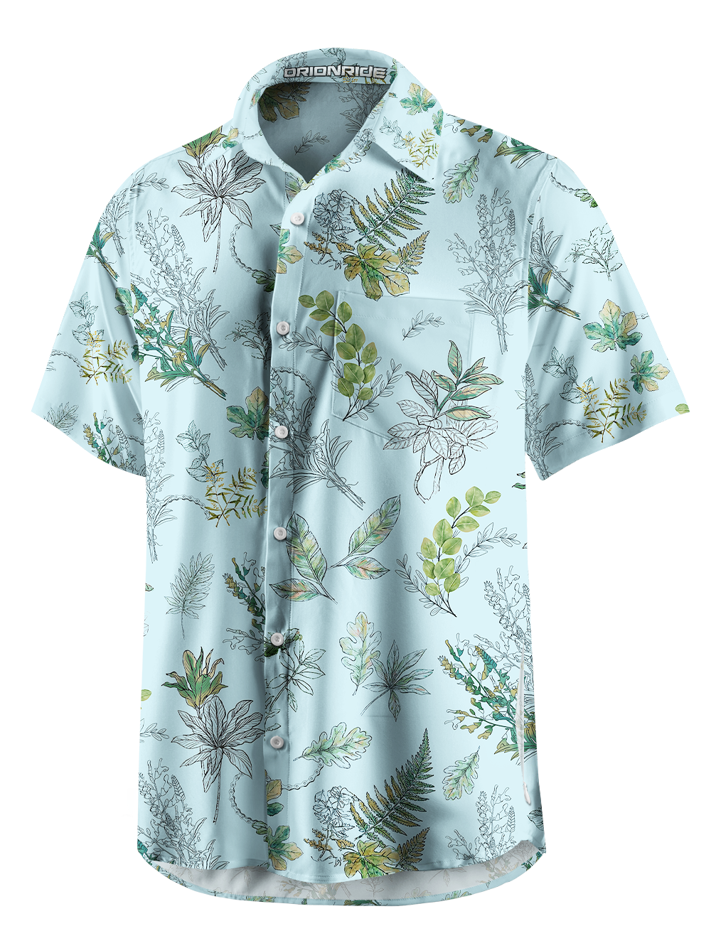 Orionride Olive Branch Zipper Pockets Ultra Lightweight Short Sleeves Gravel Shirt