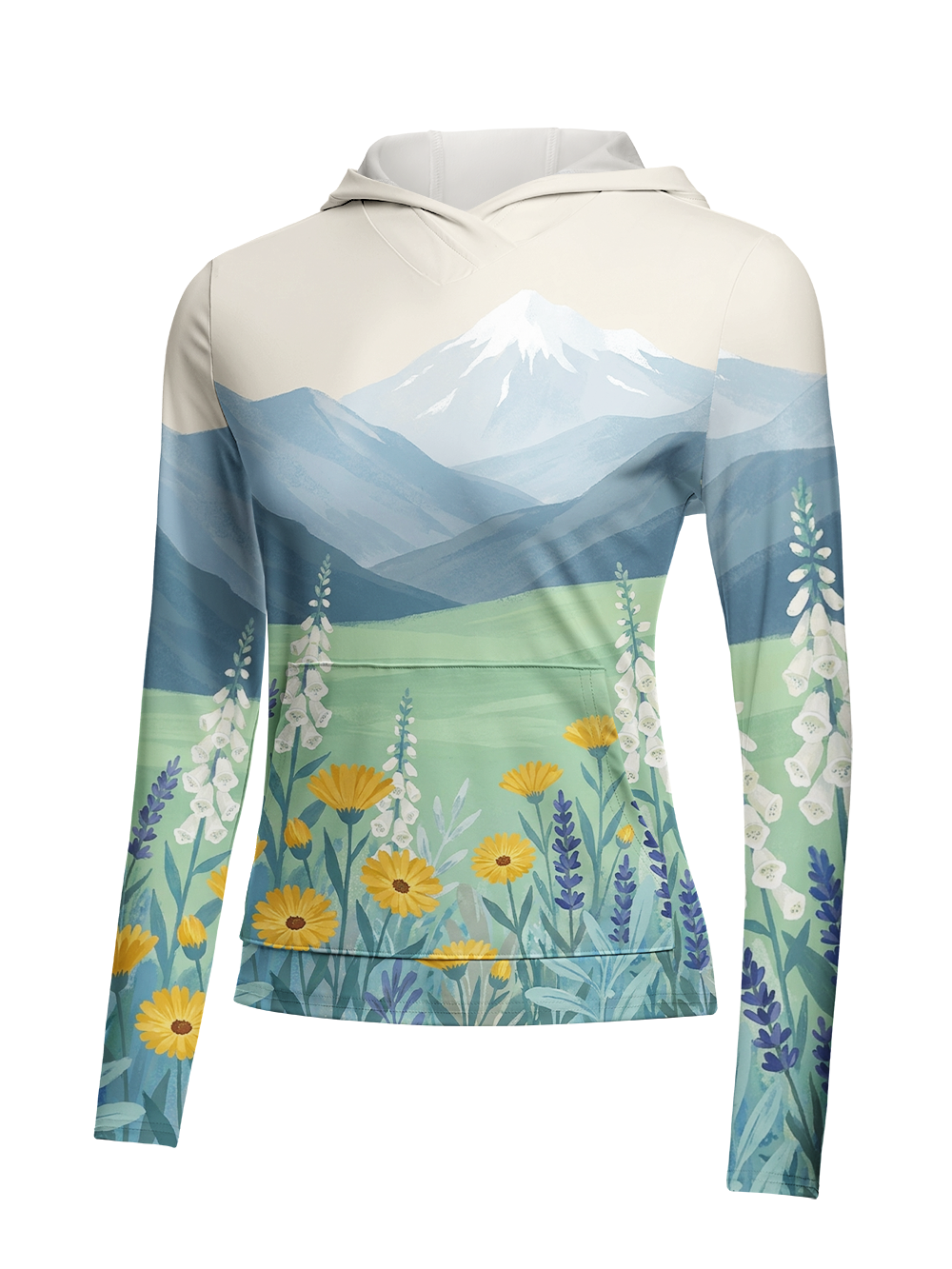 Orionride Alpine Bloom Women's Long Sleeve Cycling Hoodie Shirt