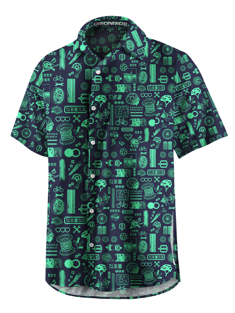 Orionride Fluorescent Green Parts Zipper Pockets Ultra Lightweight Short Sleeves Gravel Shirt