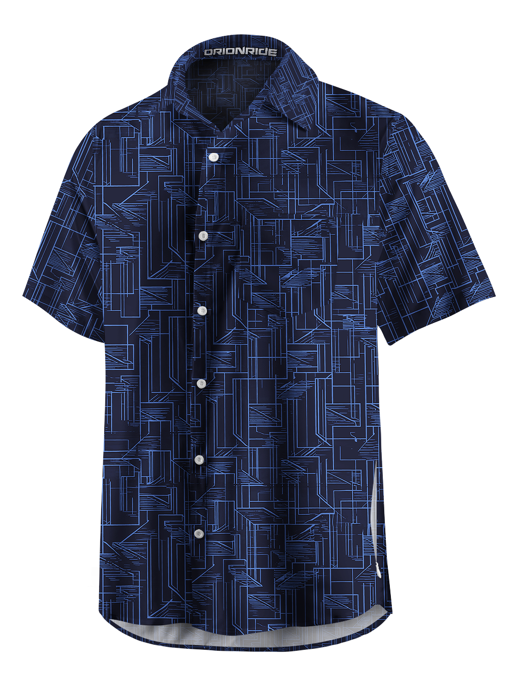 Orionride Geometric Maze Zipper Pockets Ultra Lightweight Short Sleeves Gravel Shirt