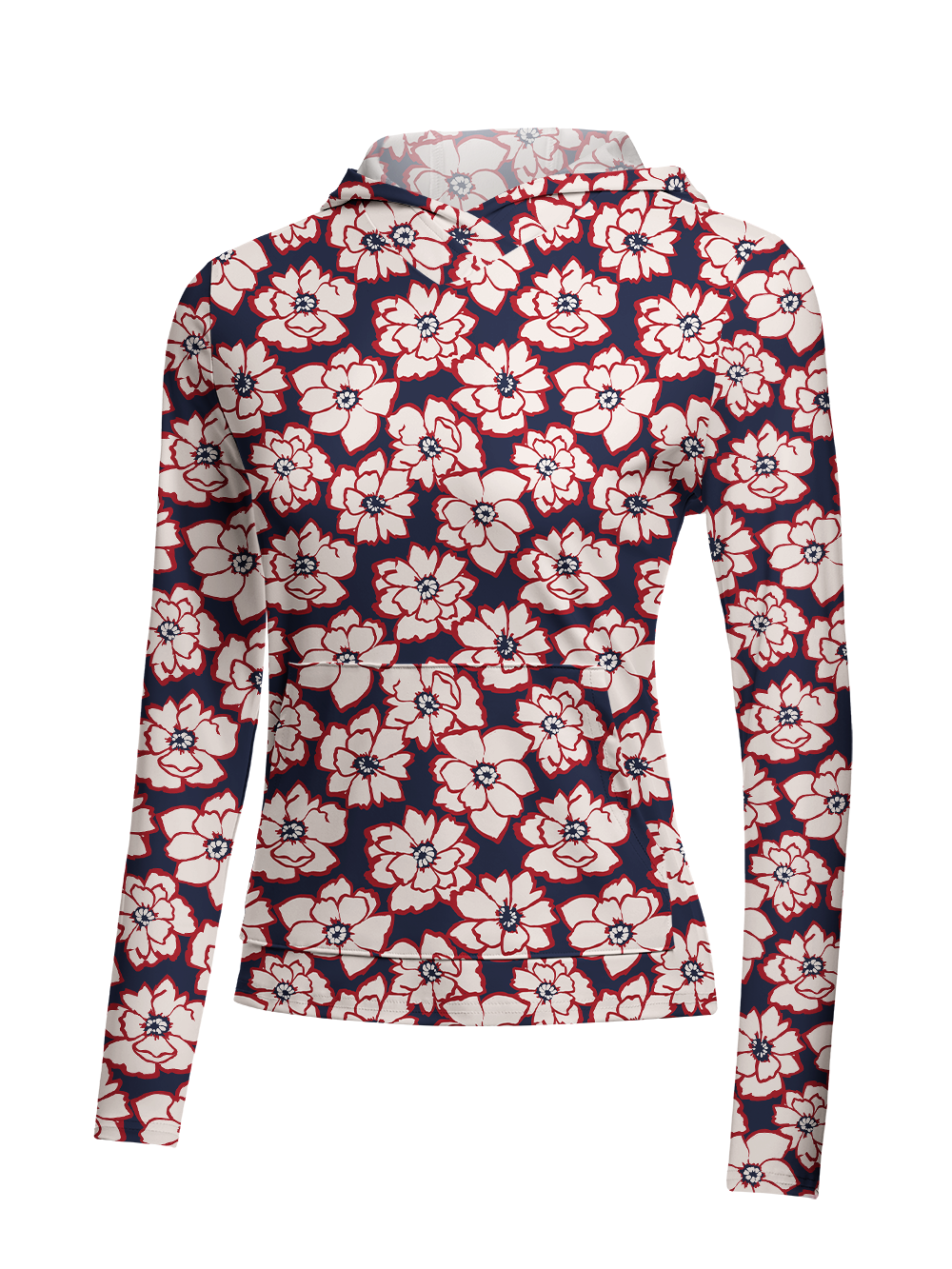 Orionride Bright Petals Women's Long Sleeve Cycling Hoodie Shirt