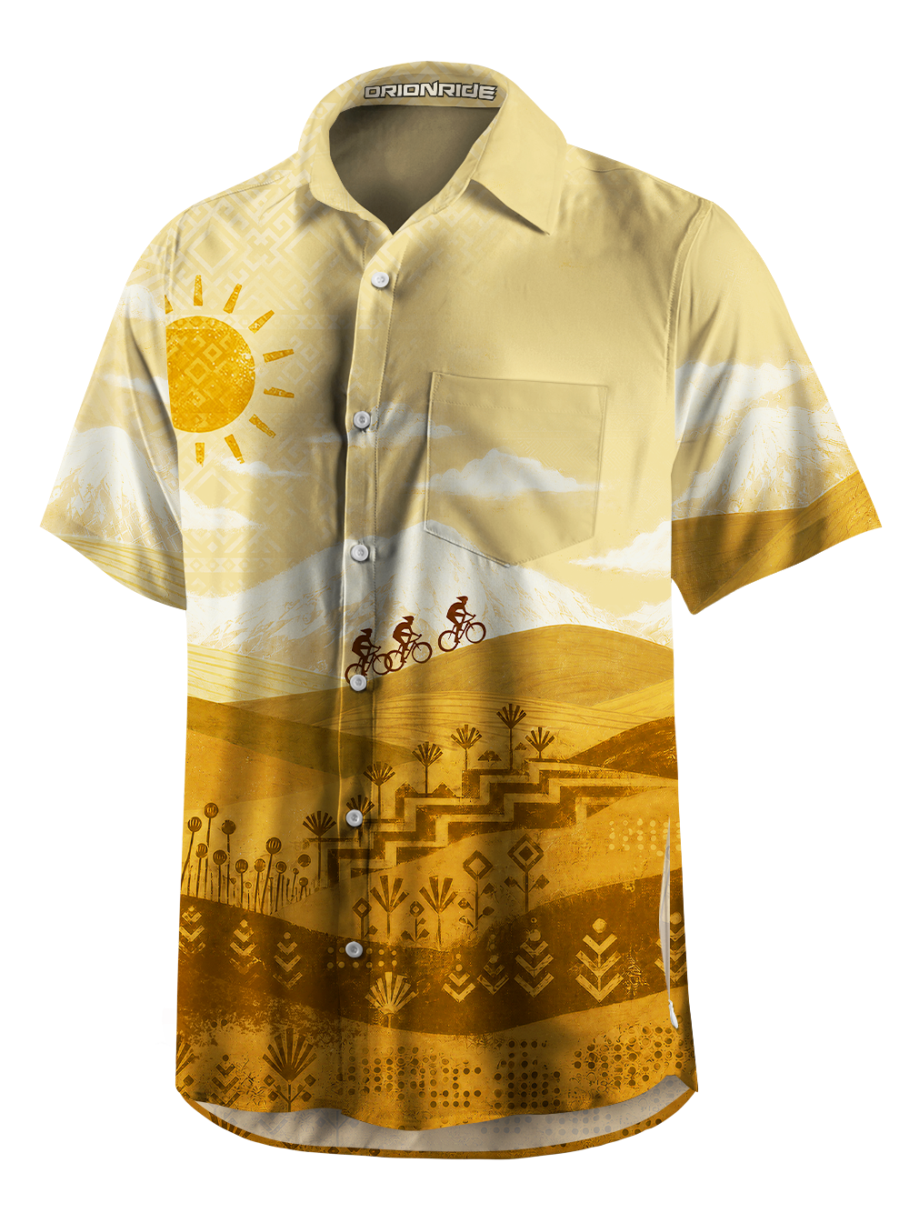 Orionride Ancient Trail Zipper Pockets Ultra Lightweight Short Sleeves Gravel Shirt