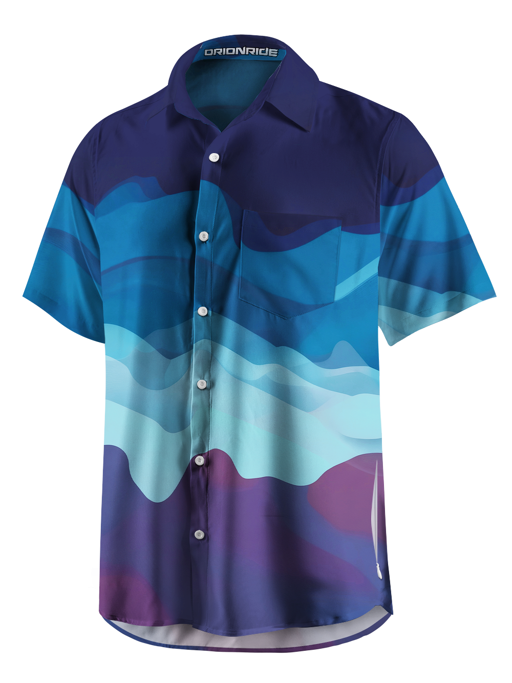 Orionride Secluded Mountain Peaks Zipper Pockets Ultra Lightweight Short Sleeves Gravel Shirt