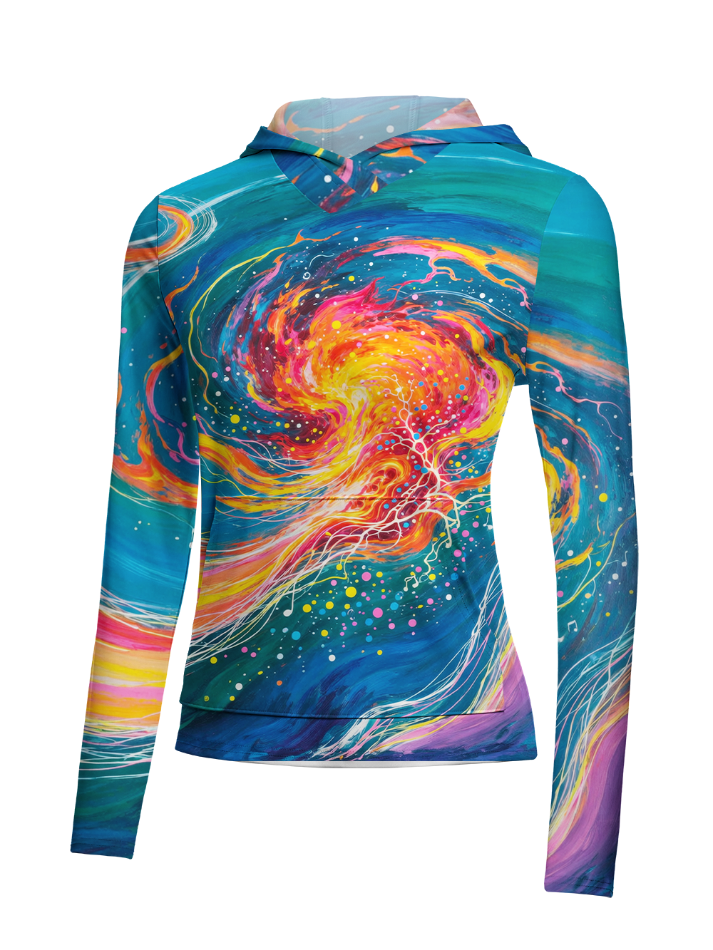 Orionride  Energy Vortex Matrix Women's Long Sleeve Cycling Hoodie Shirt