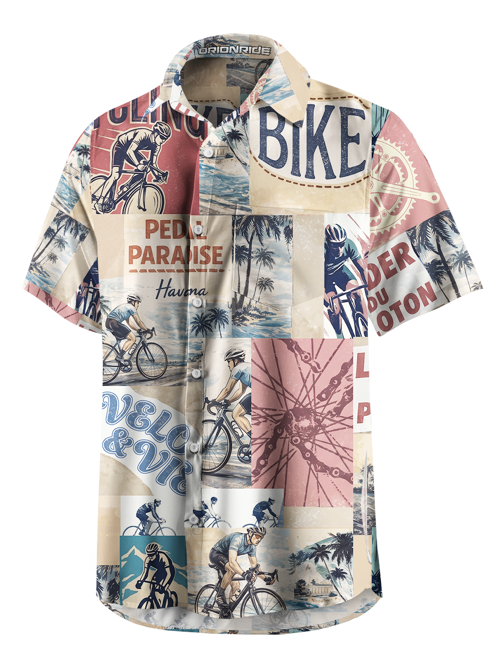 Orionride Beach Life Zipper Pockets Ultra Lightweight Short Sleeves Gravel Shirt