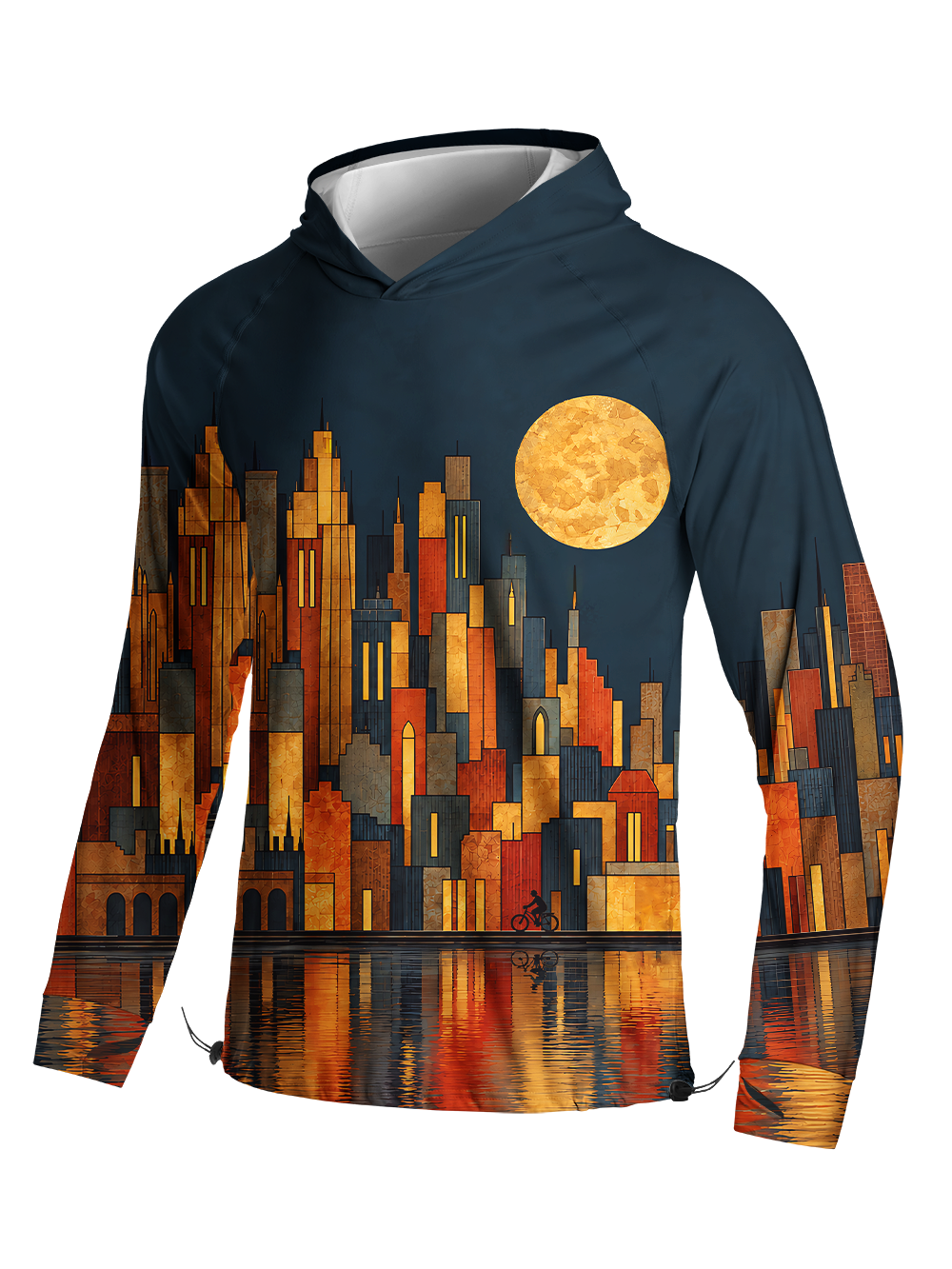 Orionride Urban Nocturne Ride Long Sleeve Cycling Hoodie Shirt