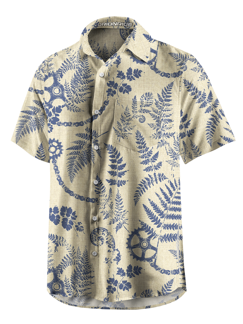 Orionride Fern Gears Zipper Pockets Ultra Lightweight Short Sleeves Gravel Shirt