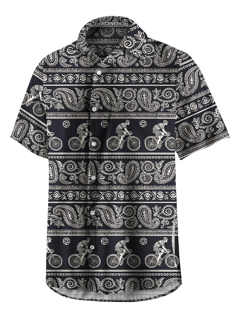 Orionride The World Of Cashew Flowers Zipper Pockets Ultra Lightweight Short Sleeves Gravel Shirt