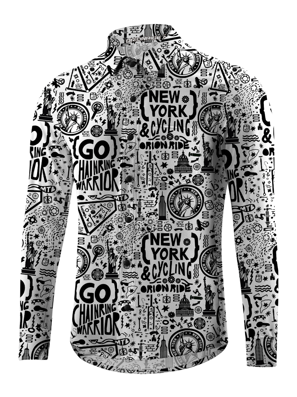 Orionride Go To New York Men's Stretchy Breathable Long Sleeve Gravel Shirt