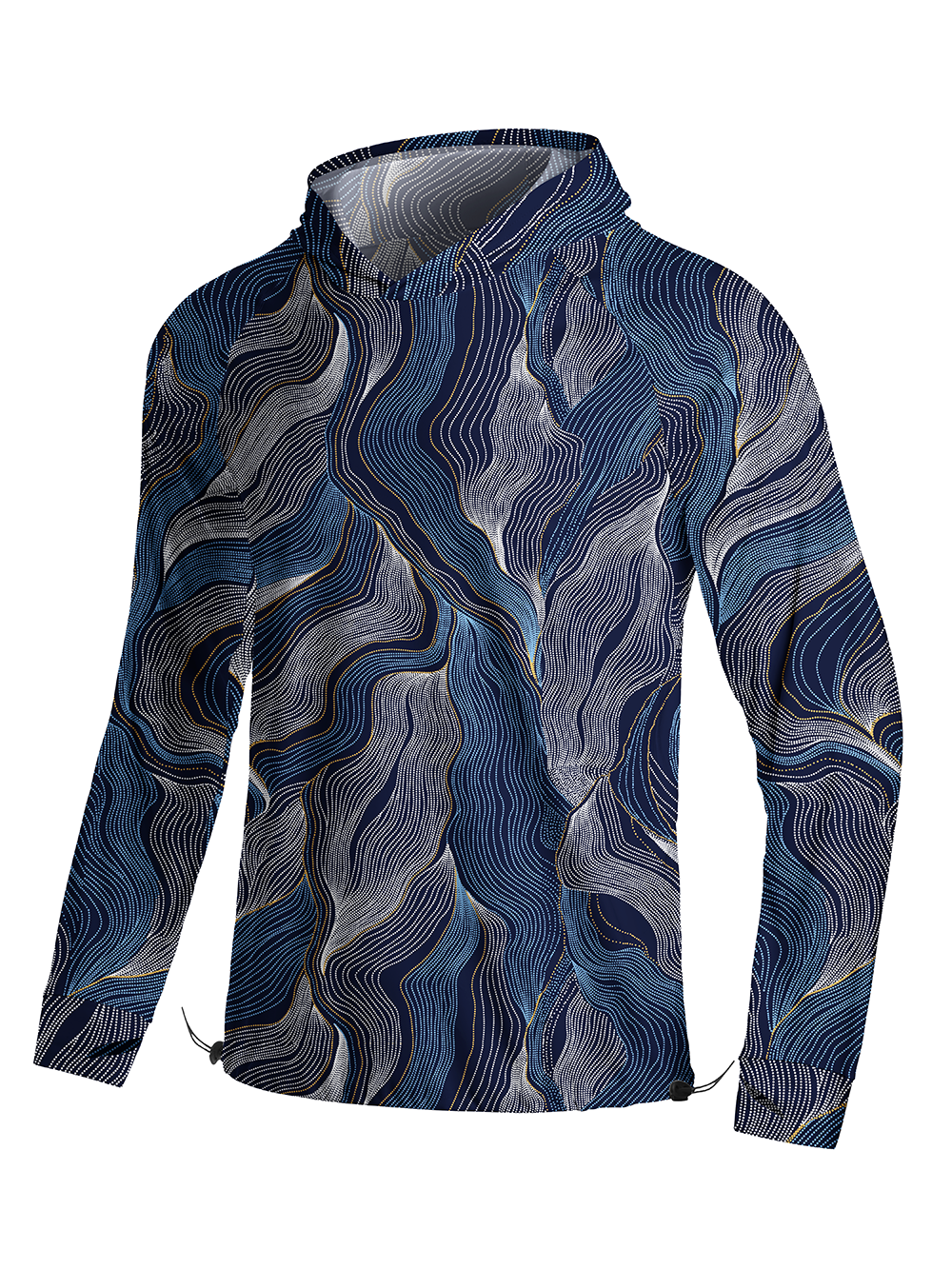Orionride Fine Contour Lines Long Sleeve Cycling Hoodie Shirt