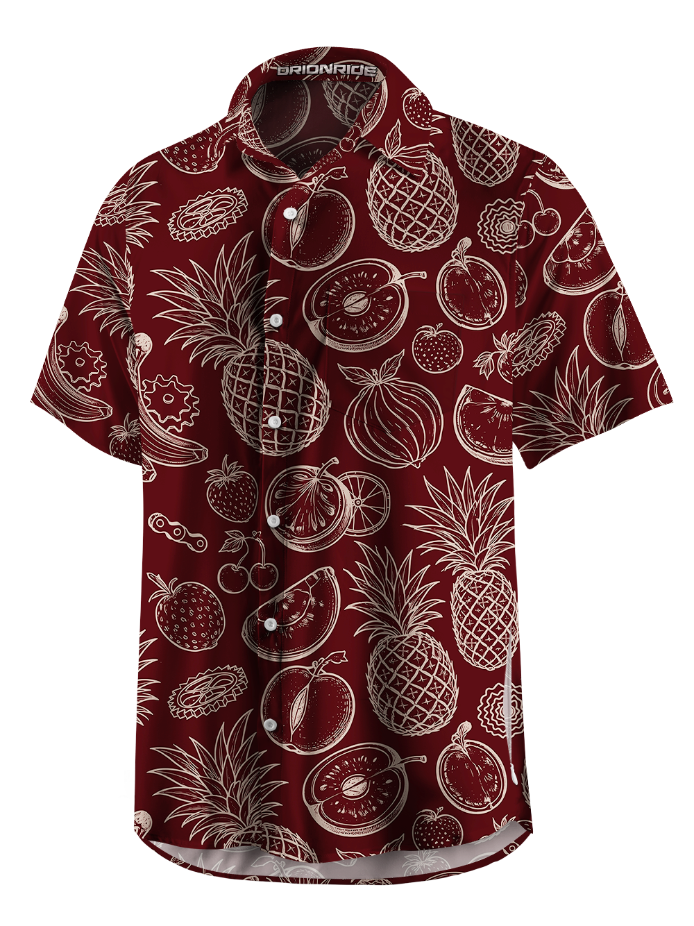 Orionride Delicious Fruit Zipper Pockets Ultra Lightweight Short Sleeves Gravel Shirt