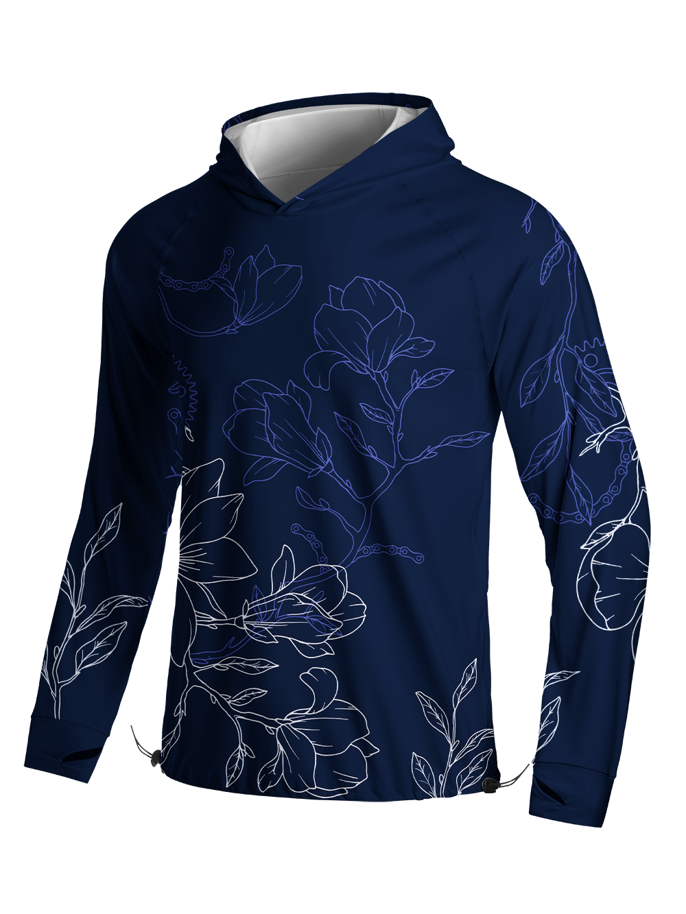 Orionride Gear Hibiscus Long Sleeve Cycling Hoodie Shirt