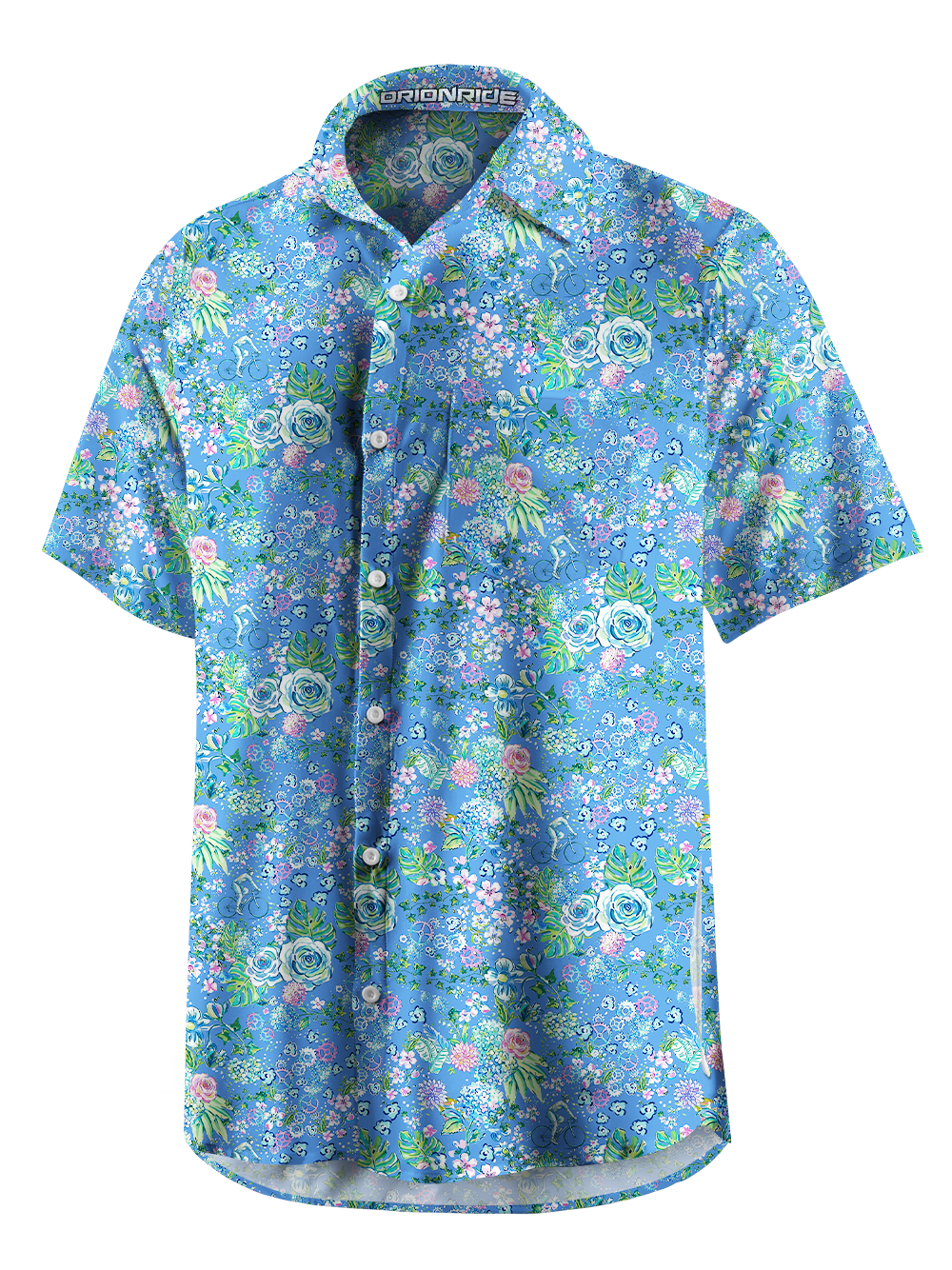 Orionride Whispering Roses Zipper Pockets Ultra Lightweight Short Sleeves Gravel Shirt