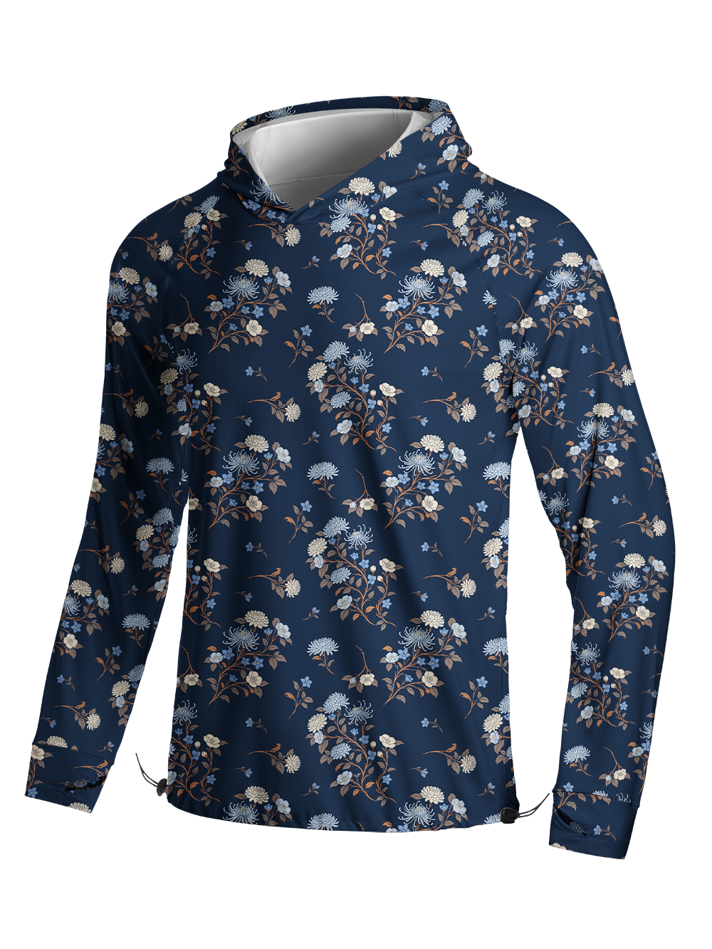 Orionride Japanese Bouquet Long Sleeve Cycling Hoodie Shirt