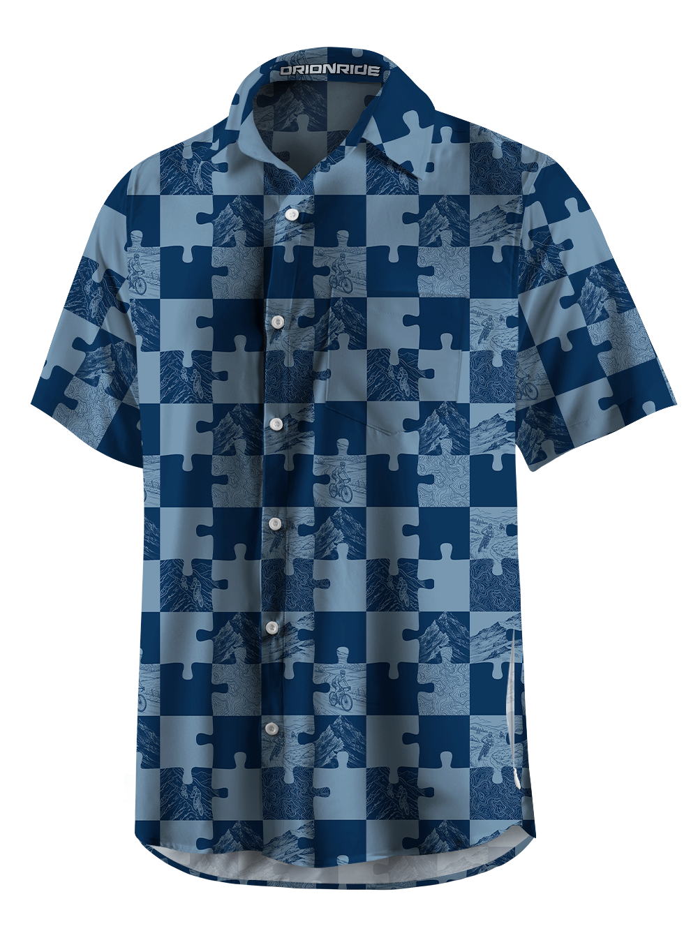 Orionride Puzzle Ride Zipper Pockets Ultra Lightweight Short Sleeves Gravel Shirt