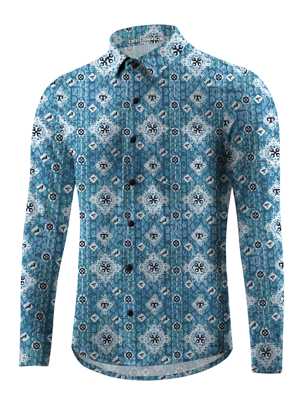 Orionride Wheel Tracks Men's Stretchy Breathable Long Sleeve Gravel Shirt