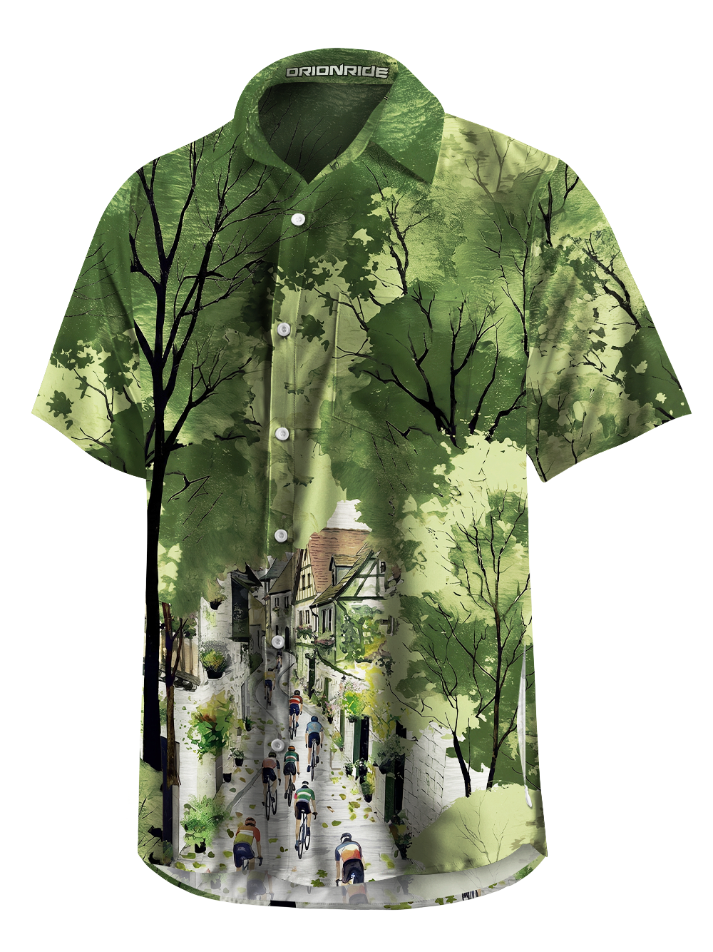 Orionride Green Trail Ride Zipper Pockets Ultra Lightweight Short Sleeves Gravel Shirt