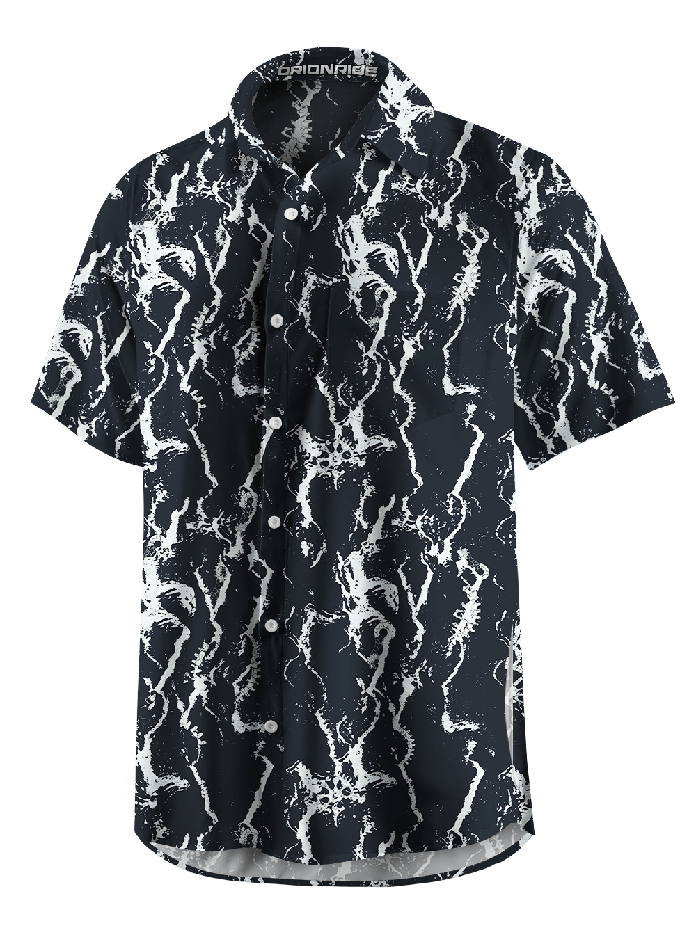 Orionride Marble Stripes Zipper Pockets Ultra Lightweight Short Sleeves Gravel Shirt
