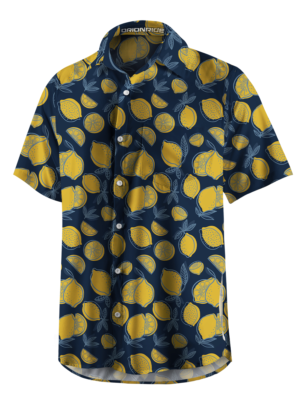Orionride Lemon Night Zipper Pockets Ultra Lightweight Short Sleeves Gravel Shirt