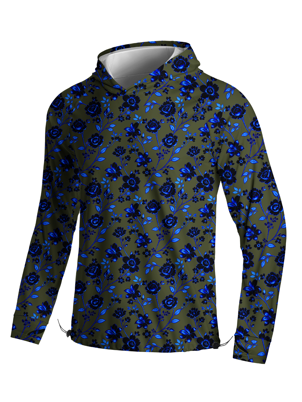 Orionride Fluorescent Flowers Long Sleeve Cycling Hoodie Shirt