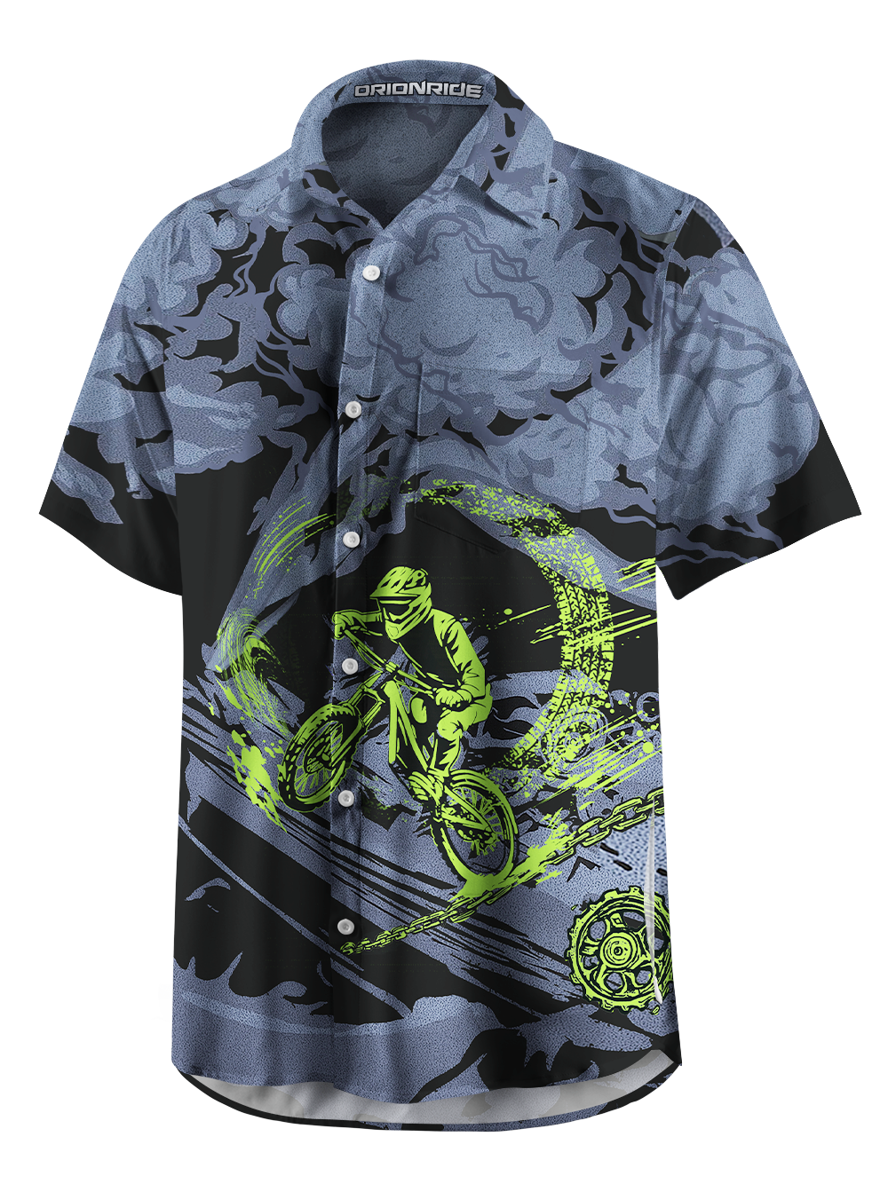 Orionride Through The Clouds Zipper Pockets Ultra Lightweight Short Sleeves Gravel Shirt