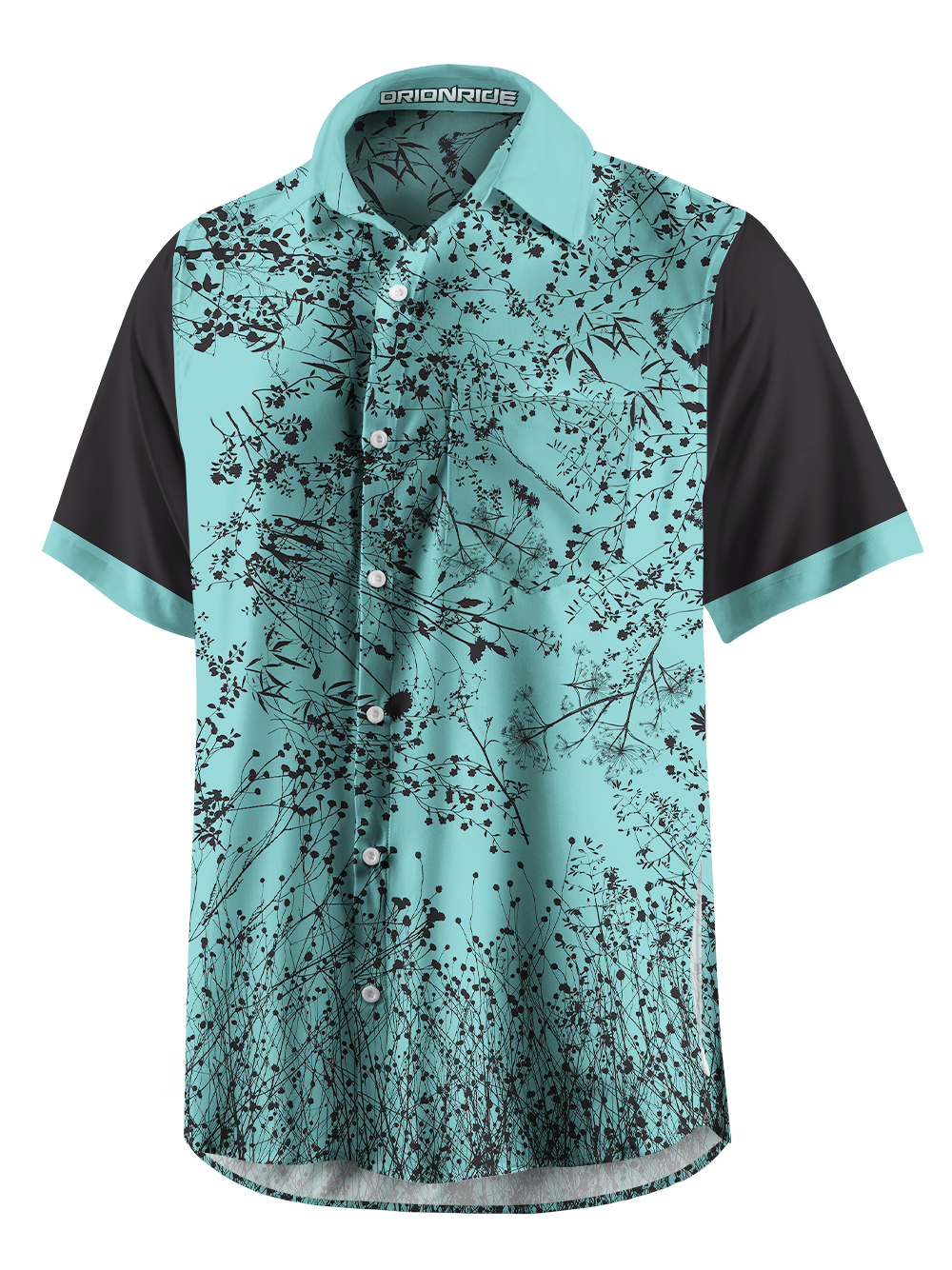 Orionride Splashing Ink Into Flowers Zipper Pockets Ultra Lightweight Short Sleeves Gravel Shirt